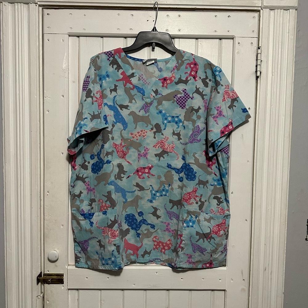 VAC Light Blue Dog Scrub Top